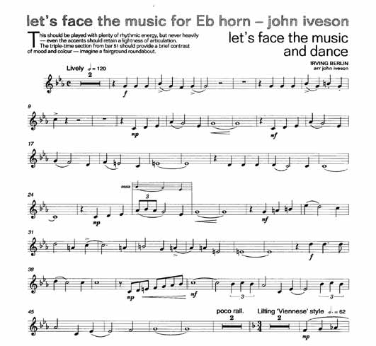 Lets Face The Music For Horn In F